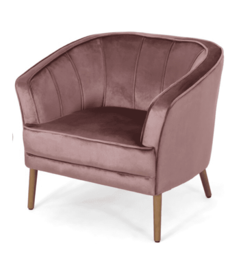 Blush Velvet Barrel Chair