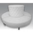 Naomi-White Leather Round Tufted Banquette